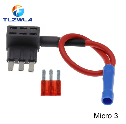 12V Add-A-Circuit Fuse Tap Adapter – Car Fuse Holder with 10A Blade Fuse (Mini / Micro / Standard)