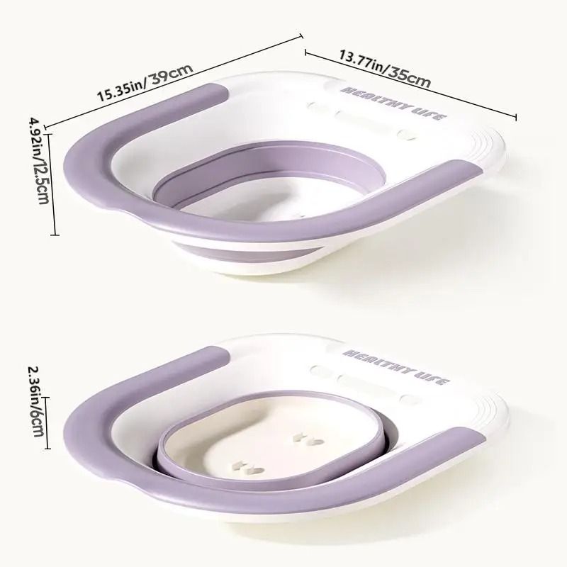 Folding Toilet Sitz Bath For Postpartum Hemorrhoid Relief and Personal Care