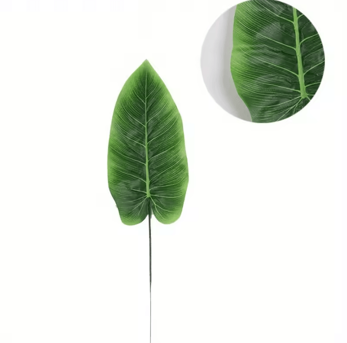 10PCS Artificial Banana Leaf Palm Branches – Realistic Green Foliage Decoration for Wedding, Christmas, Thanksgiving &