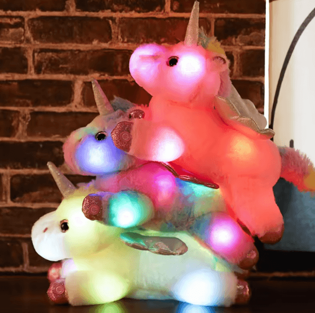 Glowing Unicorn Plush Pillow – LED Light-Up Soft Toy & Kids Decorative Cushion