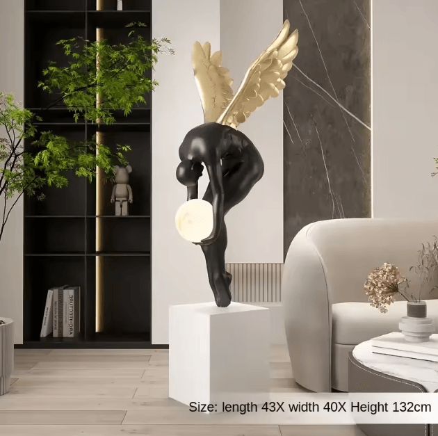 Nordic Luminous Wing Resin Sculpture – Elegant wing sculpture decor for Modern Living Room & Ambient Styling