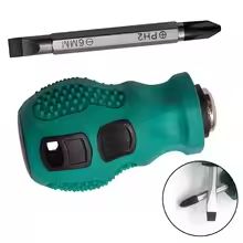Mini Stubby Magnetic Screwdriver 2-in-1 Dual Purpose Repair Tool for Tight Spaces