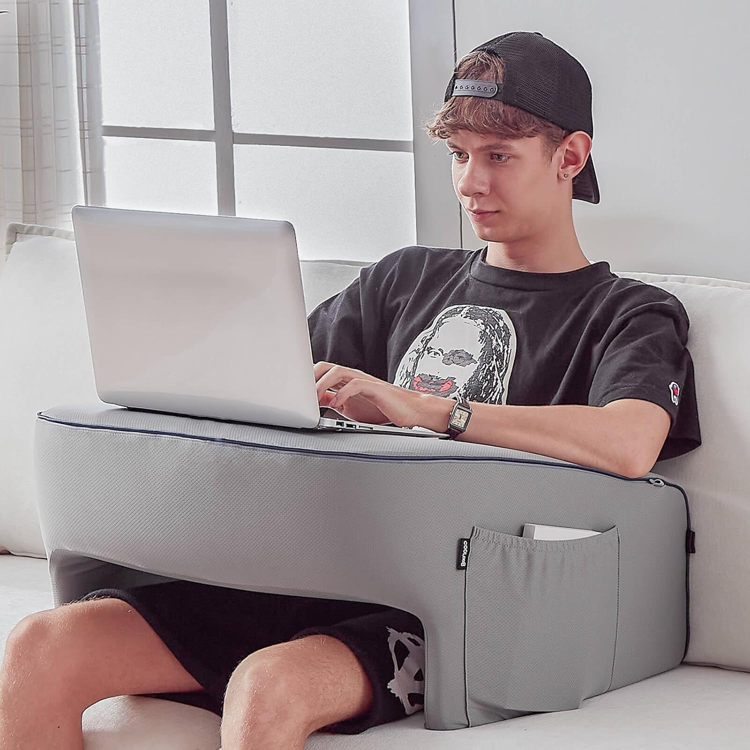 Memory Foam Lap Desk Pillow for Laptop, Gaming & Reading Comfort