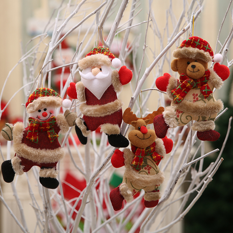 Merry Christmas Plush Doll Ornaments, Santa Claus, Snowman, Elk Pendant, Xmas Tree Hanging Decorations, Festive Party
