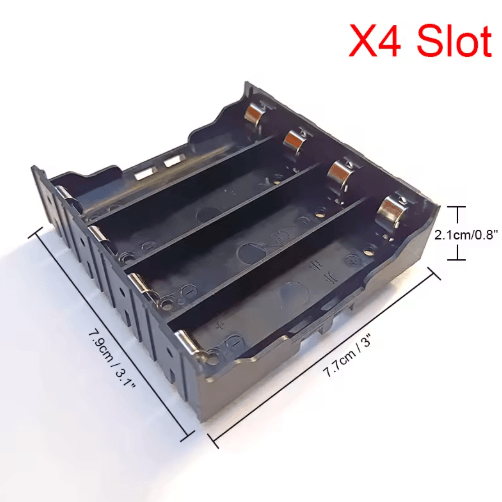 DIY ABS 18650 Battery Storage Case with Hard Pin (1–4 Slot Options)