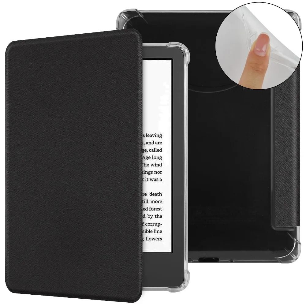 Kindle Basic 6 Inch Smart Case with PU Leather Front TPU Back Auto Wake Sleep Cover