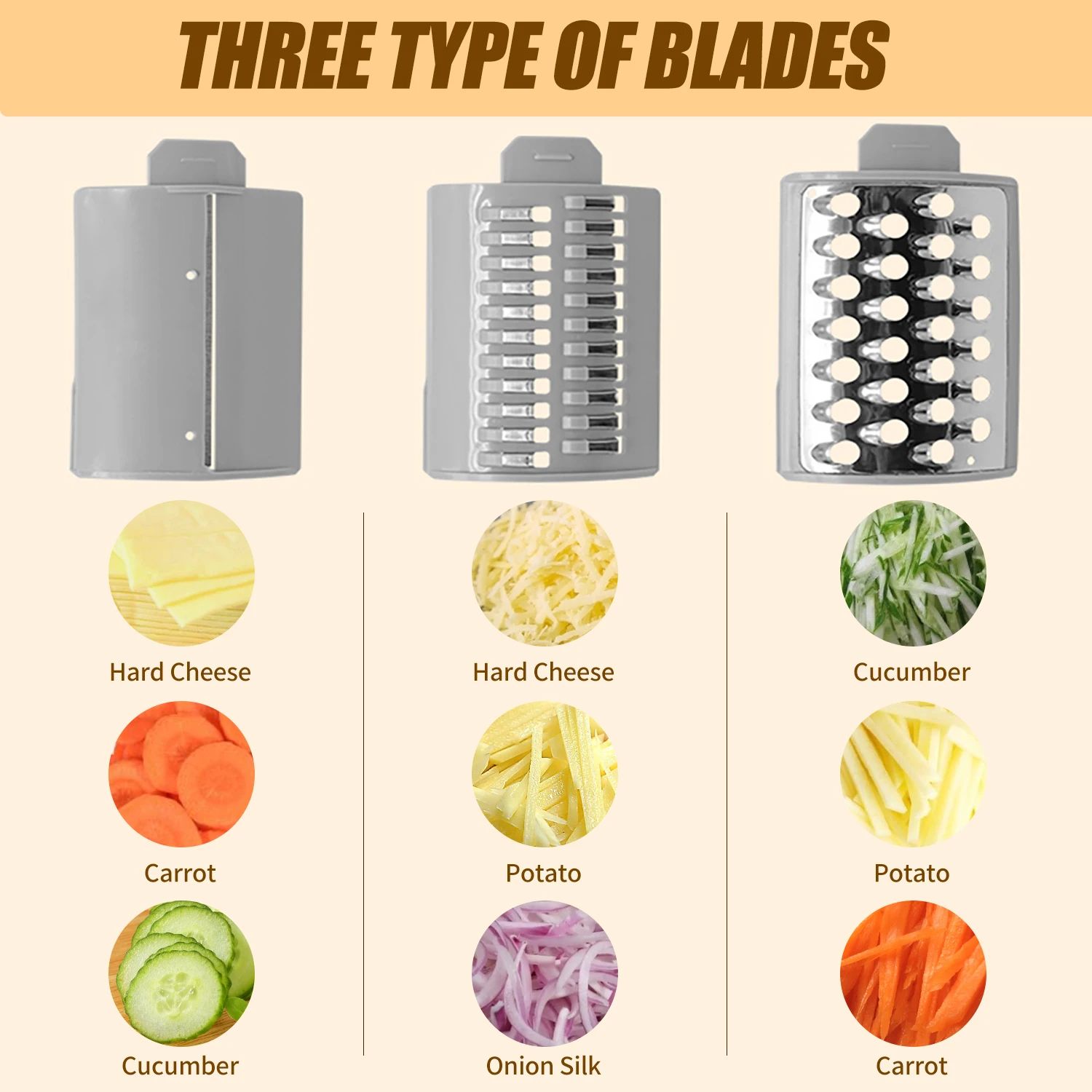 Electric Vegetable Slicer Salad Maker, Multifunctional Fruit Cutter & Cheese Grater