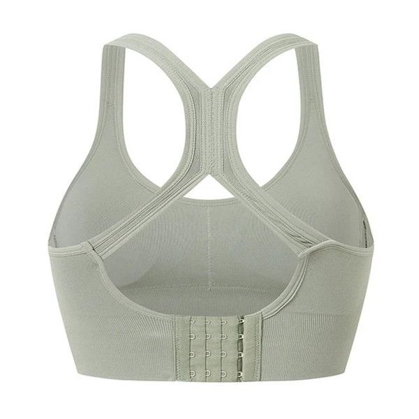 Back Closure Women Bras Sexy Lingerie Fitness Bra Seamless Bralette Gather Pad Shockproof Underwear Female Brassiere Tan