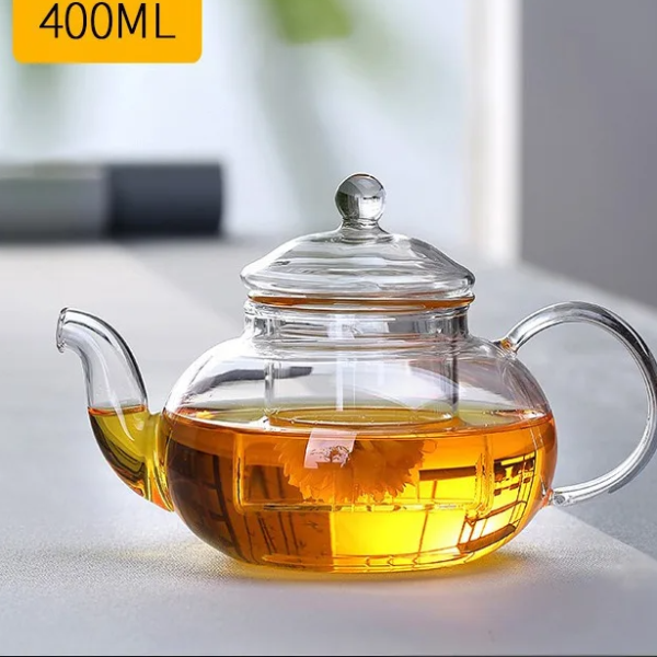 High Quality Heat Resistant Glass Tea Pot Practical Bottle Flower Tea Cup Glass Teapot with Infuser Tea Leaf Herbal