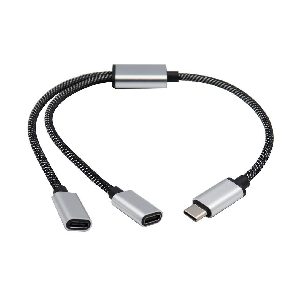 TypeC Hub One To Two, Type C Splitter for Mobile Phone, Tablet, Computer, PC Accessories for Easy Data Transfer