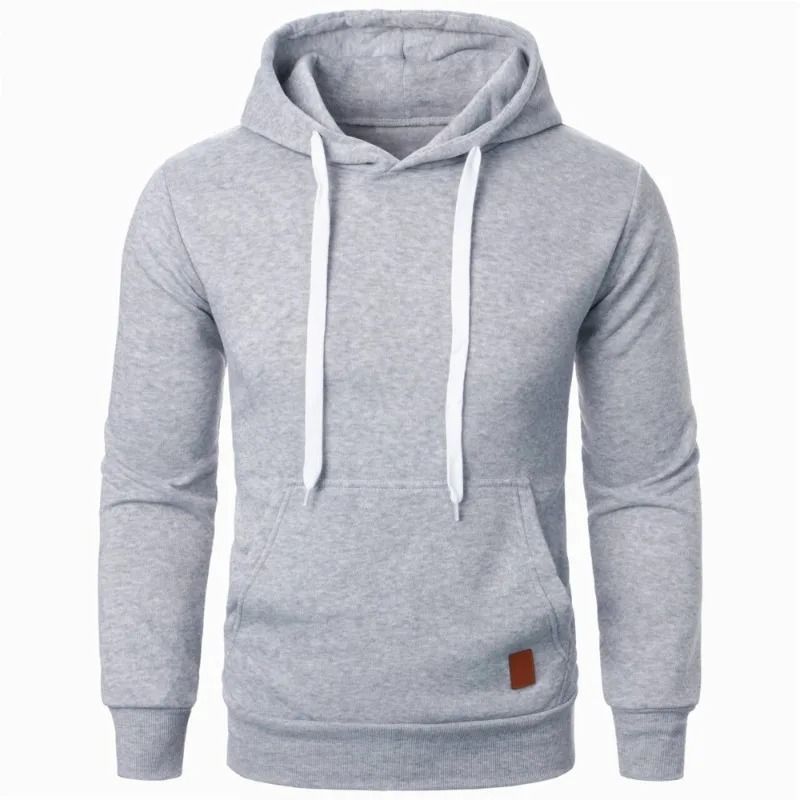 Mens Casual Hooded Drawstring Hoodie Lightweight Long Sleeve Pullover Sweatshirt