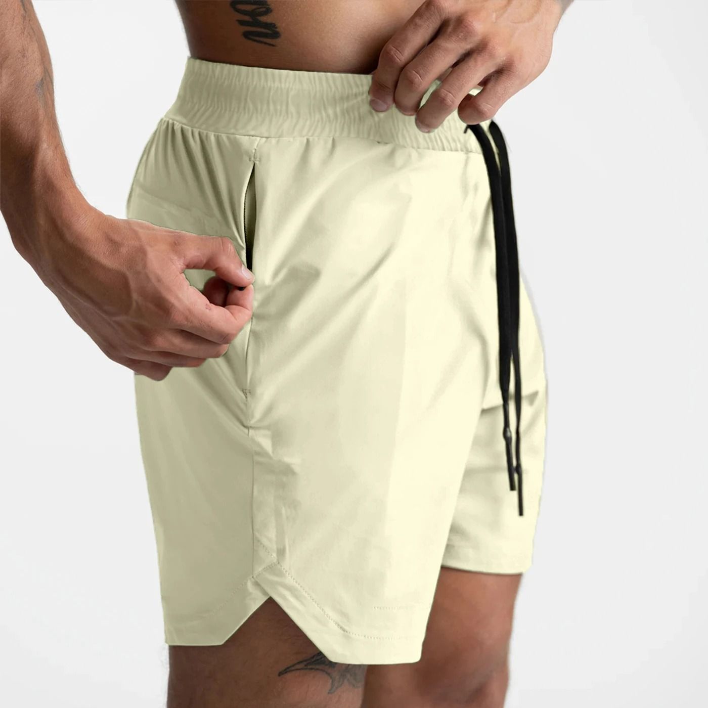 Men Quick Dry Single Layer Woven Running Shorts Casual Fitness Sports
