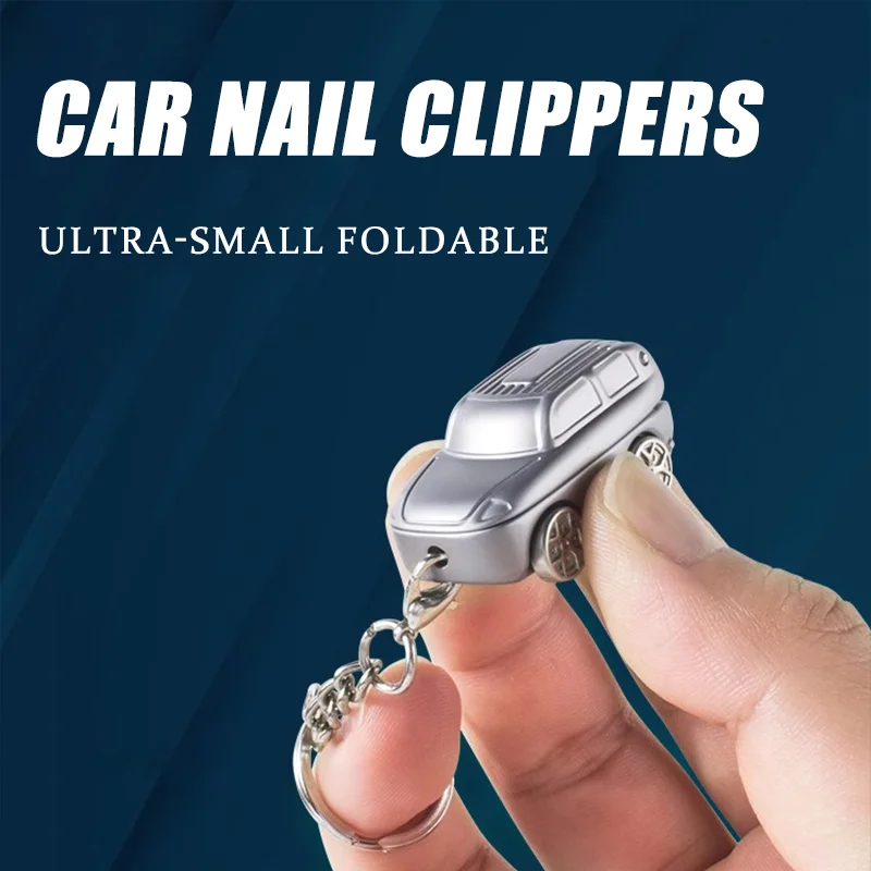 Folding Car Model Mini Nail Clippers with Keychain, Rust-Proof & Durable Gift Idea