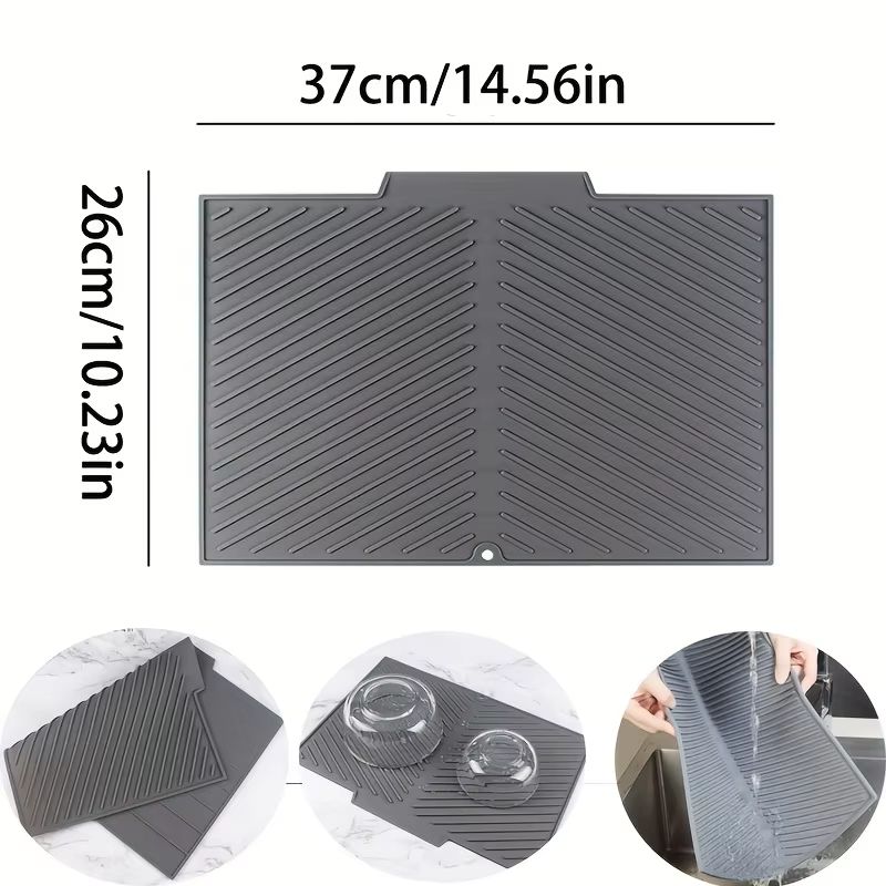 Premium Silicone Dish Drying Mat – Non-Slip Countertop Sink Draining Pad