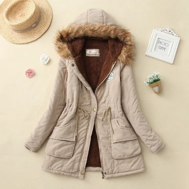 Womens Cotton Padded Hooded Winter Jacket