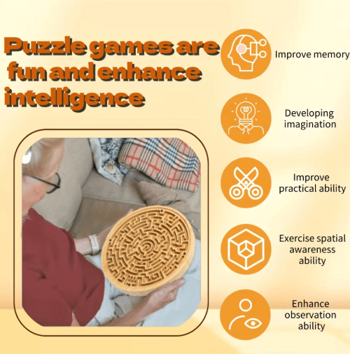 Large Wooden Balance Maze Game – Dual Sided Bamboo Brain Teaser with Steel Balls