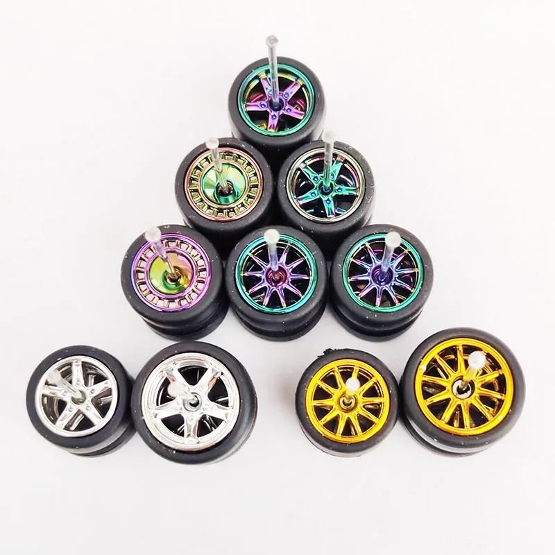 1/64 Scale Custom Alloy Wheels and Rubber Tires