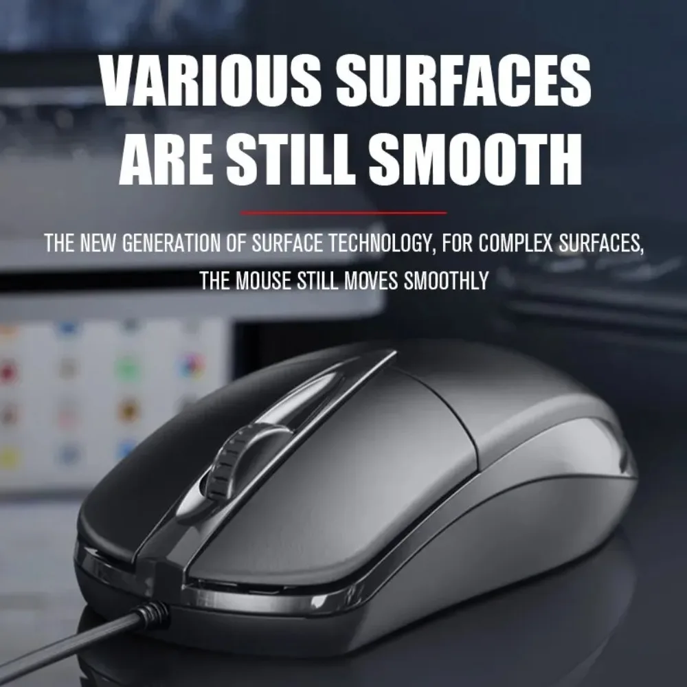 Laptop Home Office Mouse, USB Optical Wired Mouse, Game Mause, Anti Slip Roller, Computer Accessories