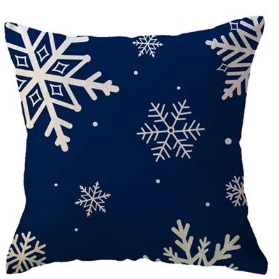Blue Snowflake Christmas Pillow Cover
