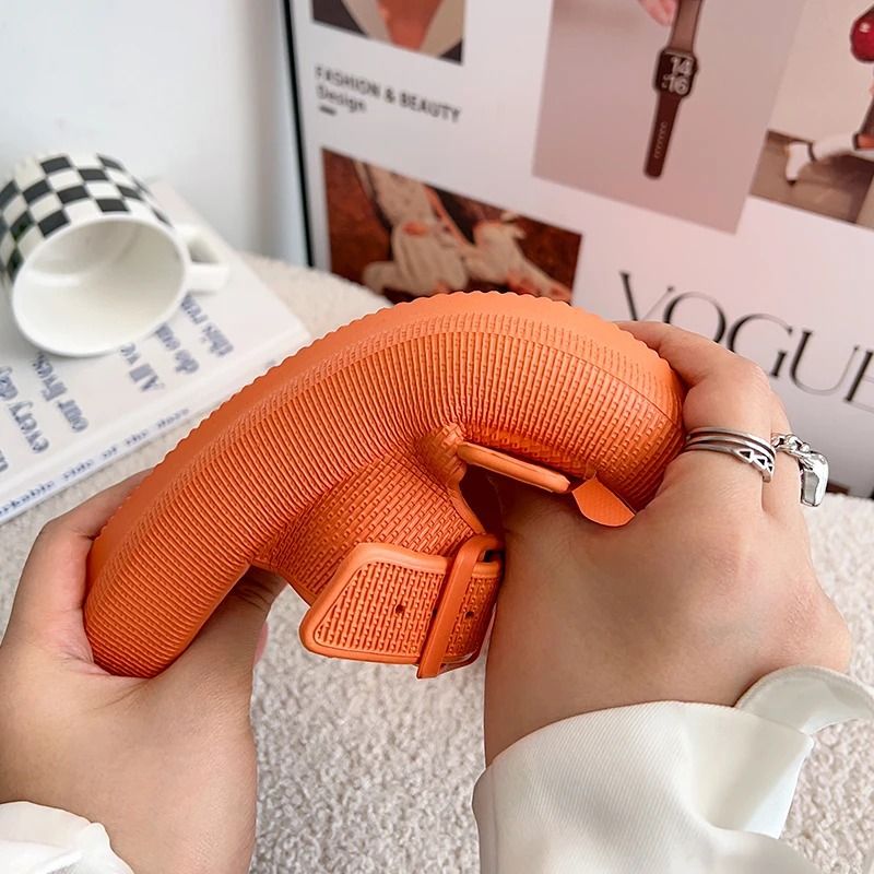 Couple Anti Slip Slides with Double Buckle Home Slippers