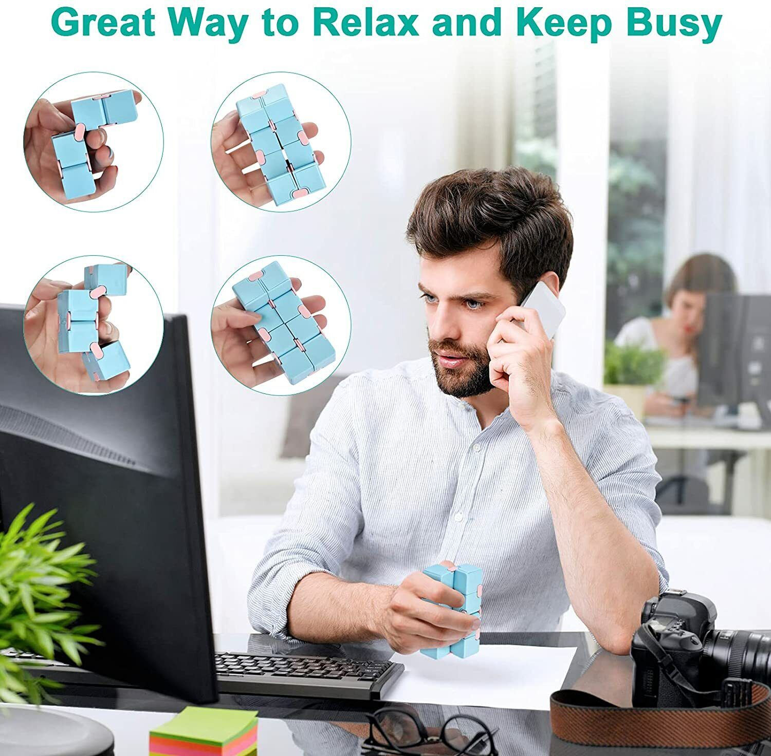 Kids Fidget Infinity Cube Toy Stress Relief