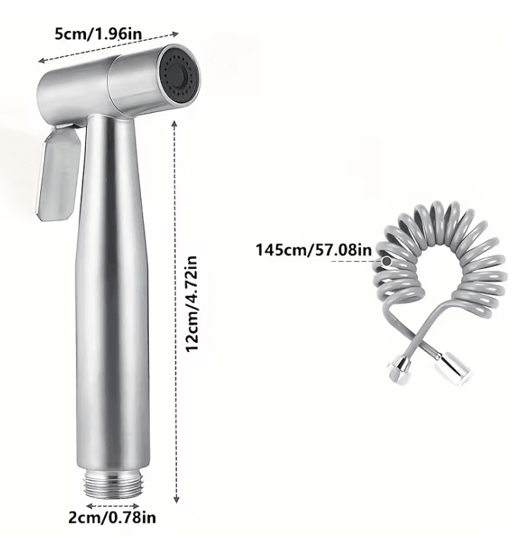 High Pressure Handheld Shower Kit Stainless Steel Cleaning Spray Gun