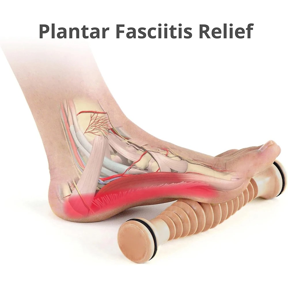 Foot Massager Roller, Wooden Foot Roller for Plantar Fasciitis Relief, Acupressure Massage for Foot & Myofascial Pain