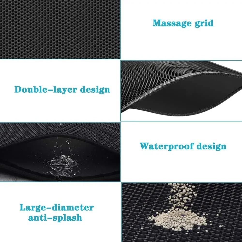 Double Layer Waterproof Cat Litter Mat Non Slip Pet Litter Box Pad