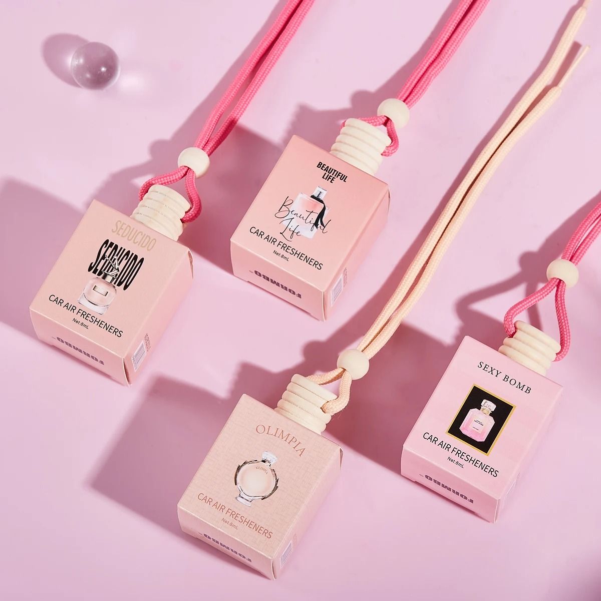 Pink Car Fragrance Pendant Air Freshener