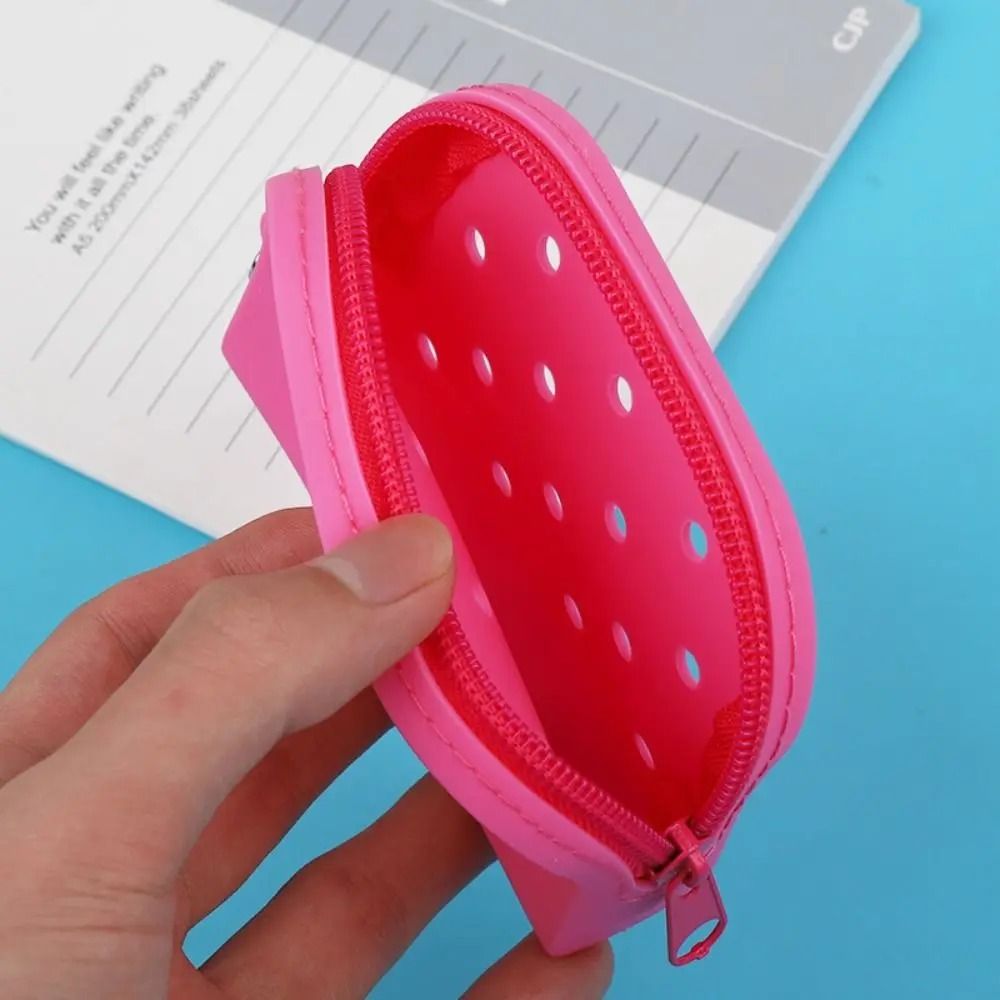 Soft Silicone Mini Hole Wallet – Breathable Zipper Coin Purse & Card Holder