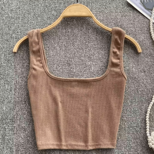 Womens Backless Y2K Crop Top Slim Fit Sleeveless Cami