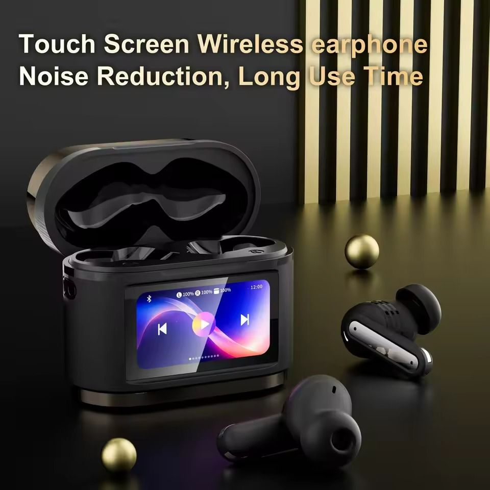 True Wireless Bluetooth Earphones with ANC Noise Cancelling and Digital Display