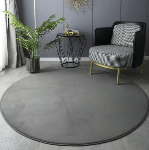 Round Coral Velvet Plush Rug Soft Kids Play & Modern Living Room Carpe