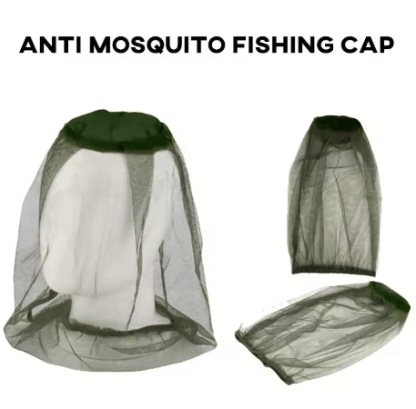 Anti Mosquito Fishing Cap with Mesh Net Breathable Adjustable Outdoor Hat for Camping and Travel