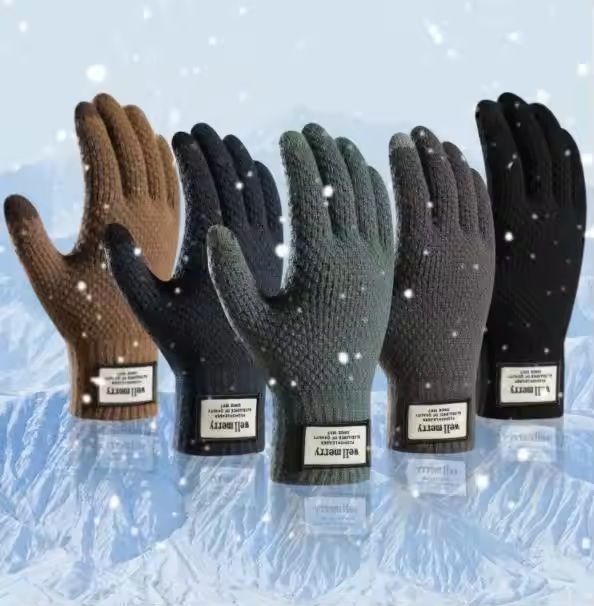 Men's Knitted Touchscreen Gloves Warm Wool Cashmere Mittens