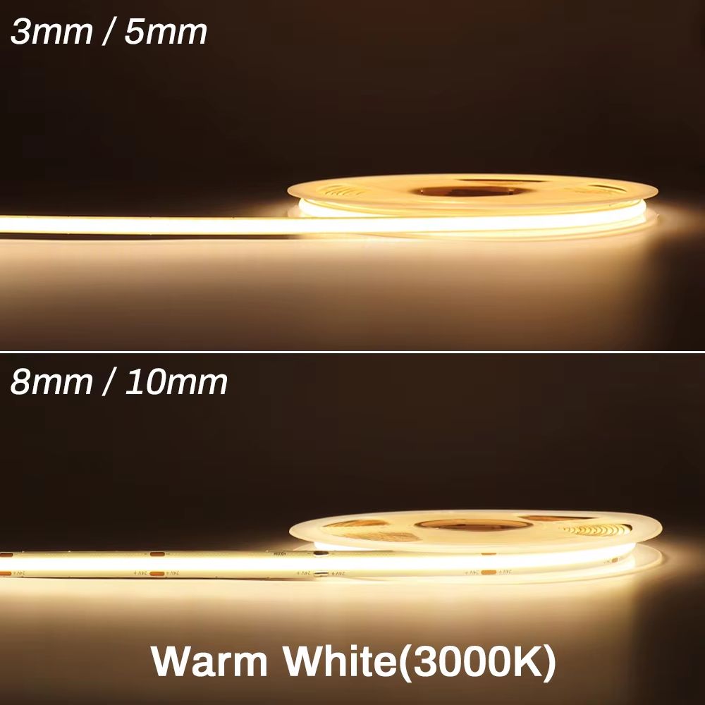 LumiFlex COB LED Strip Light – 3mm/5mm Ultra-Slim Dimmable 12V/24V High-CRI Lighting