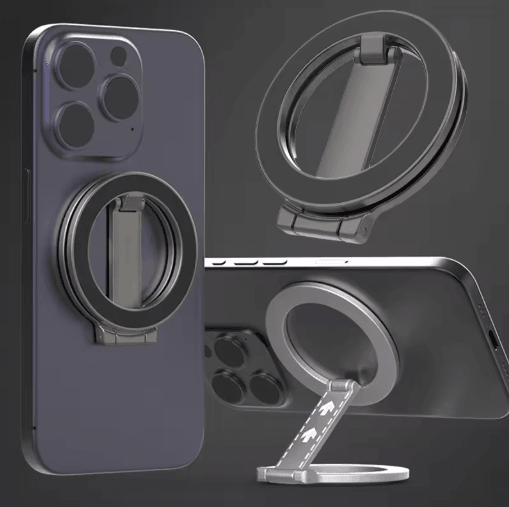 Magnetic Ring Phone Holder – Foldable MagSafe Stand with Double-Sided Magnet