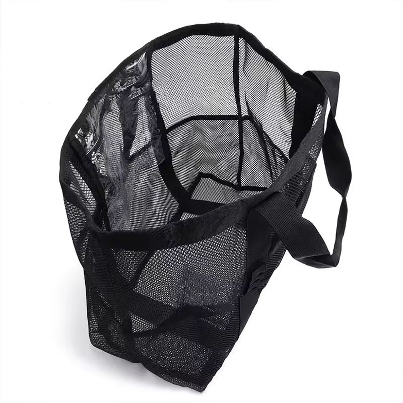 Extra Large Foldable Beach Bag with Mesh Breathable Panels and Zippered Side Pockets