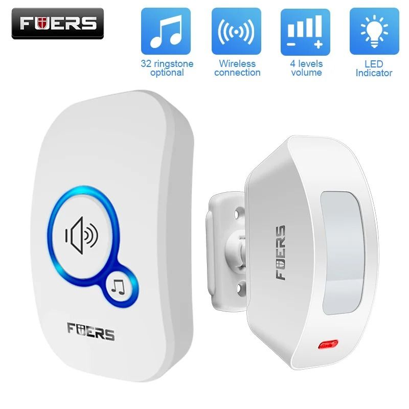 FUERS Wireless Door Sensor Alarm and Chime System for Home Security and Visitor Alerts