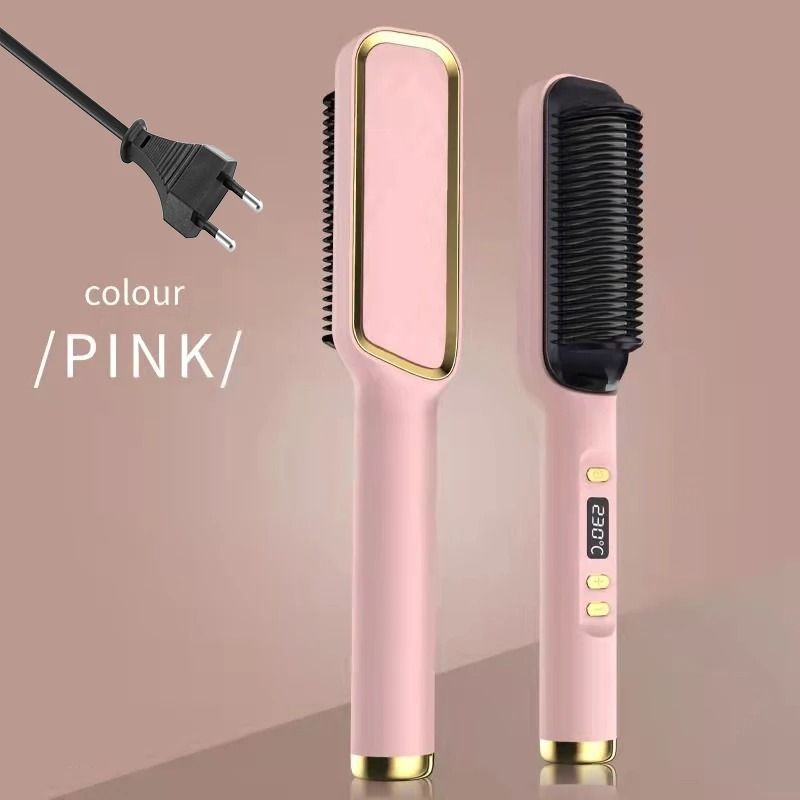 Electric Hot Comb Straightening Brush with Negative Ion Technology and Anti-Scald Design