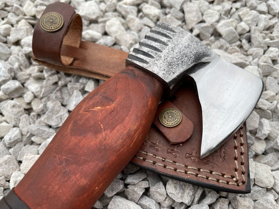 Christmas Viking Axe Custom Handmade Carbon Steel Blade Hiking Axe Hunting Axe Camping Axe