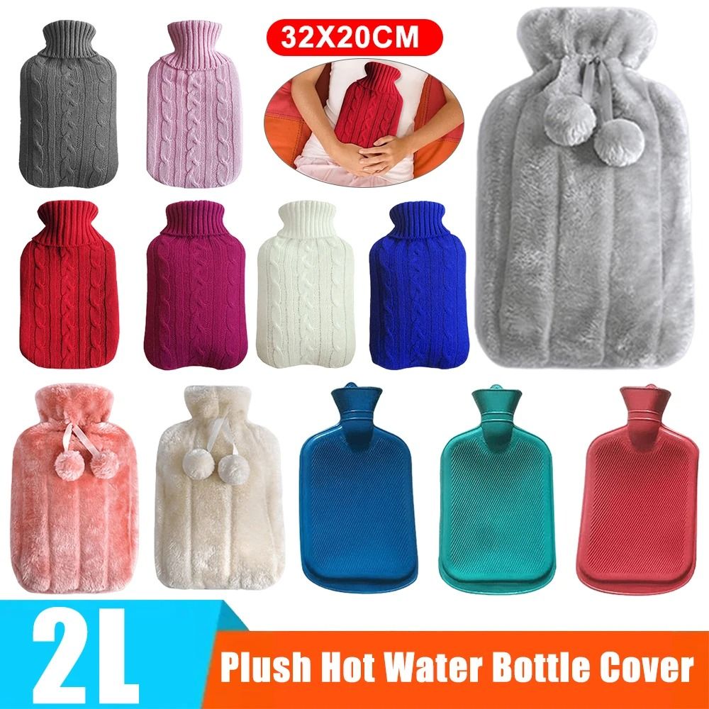 Plush Hand and Feet Warmer Hot Water Bottle with Protective Cover