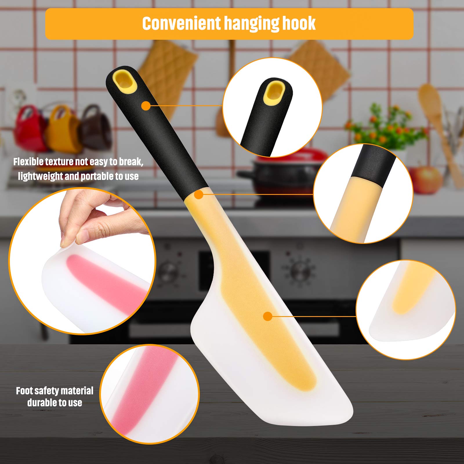 Non Stick Omelette Spatula Turner Pastry Scraper Heat Resistant Cake Cream Butter Scraper Baking Tool Flour Mixing
