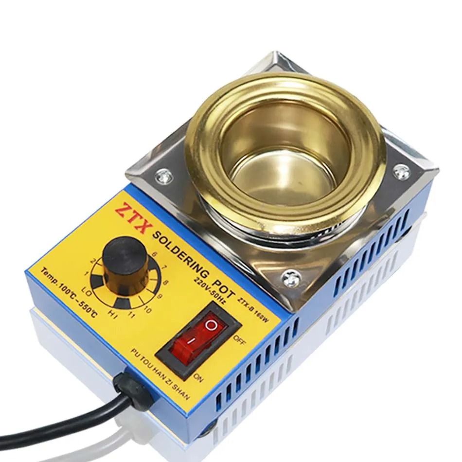 High Quality 220V Adjustable Temperature Tin Melting Furnace Pot Tool with EU Plug