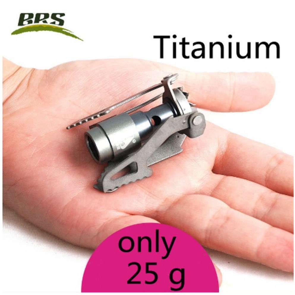 Titanium Mini Camping Gas Burner Portable One-Piece Pocket Stove for Hiking & Outdoor Cooking