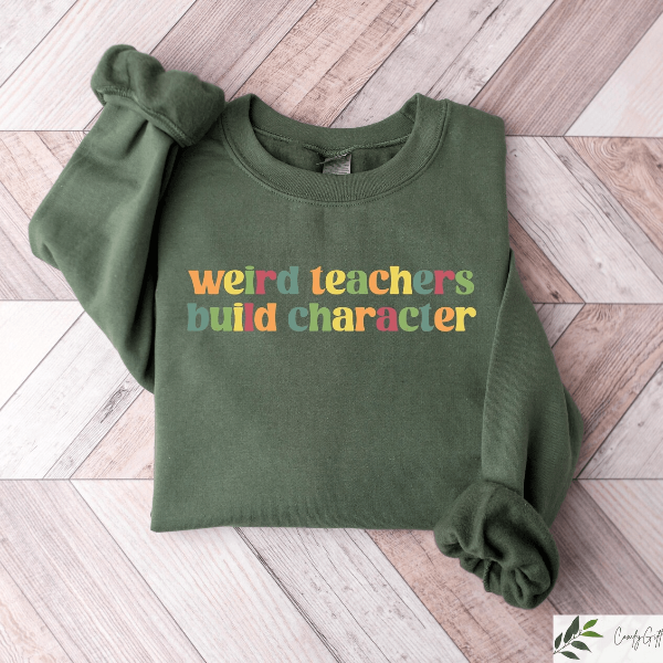 Weird Teachers Build Character Shirt Funny Retro Teacher Appreciation Gift Tee