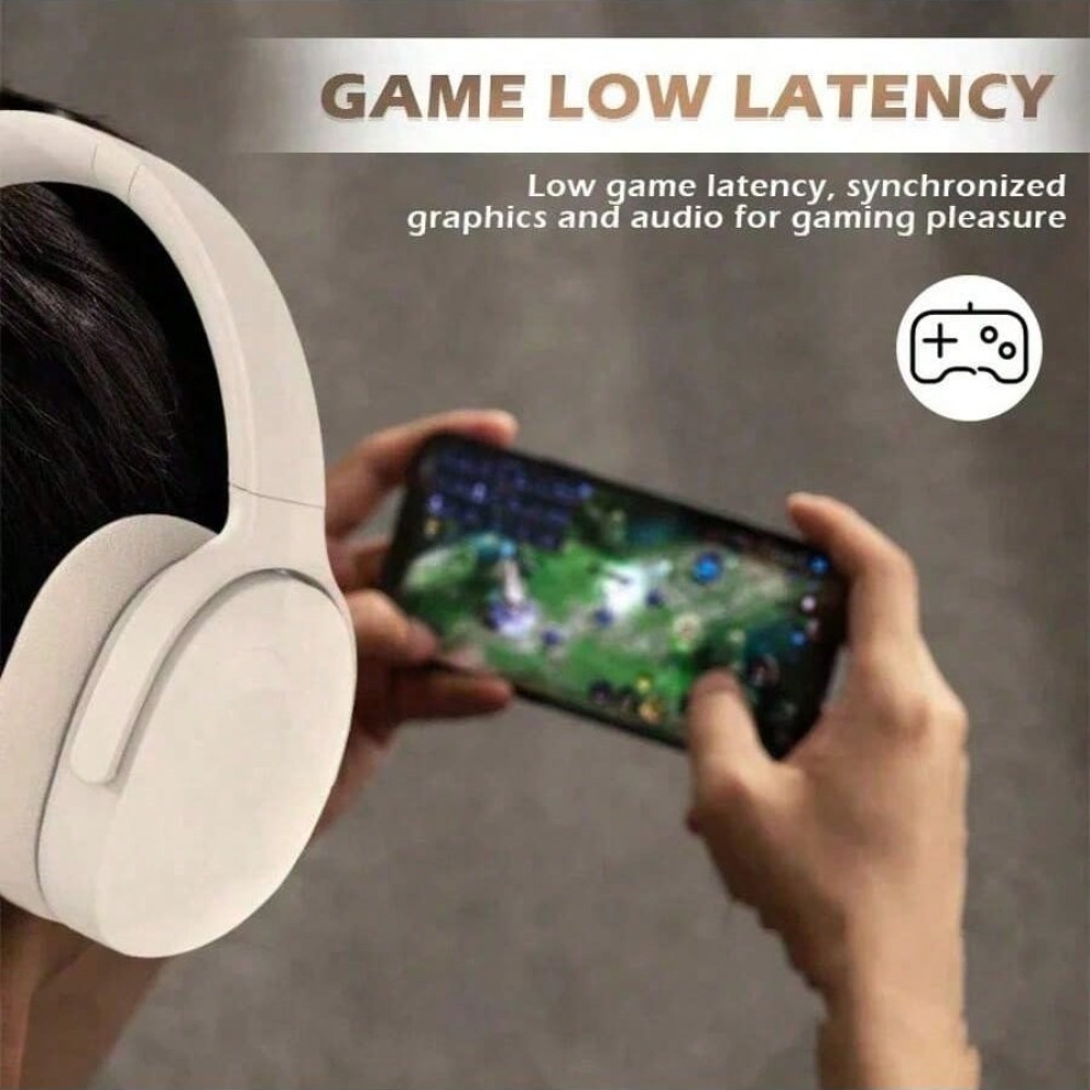 Deep Bass Bluetooth Over Ear Headphones with Mic and Long Battery Life
