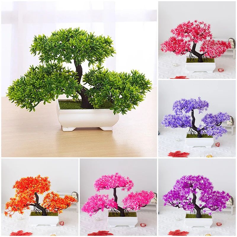 Artificial Bonsai Tree Potted Plant – Realistic Mini Greenery Desk & Home Decor