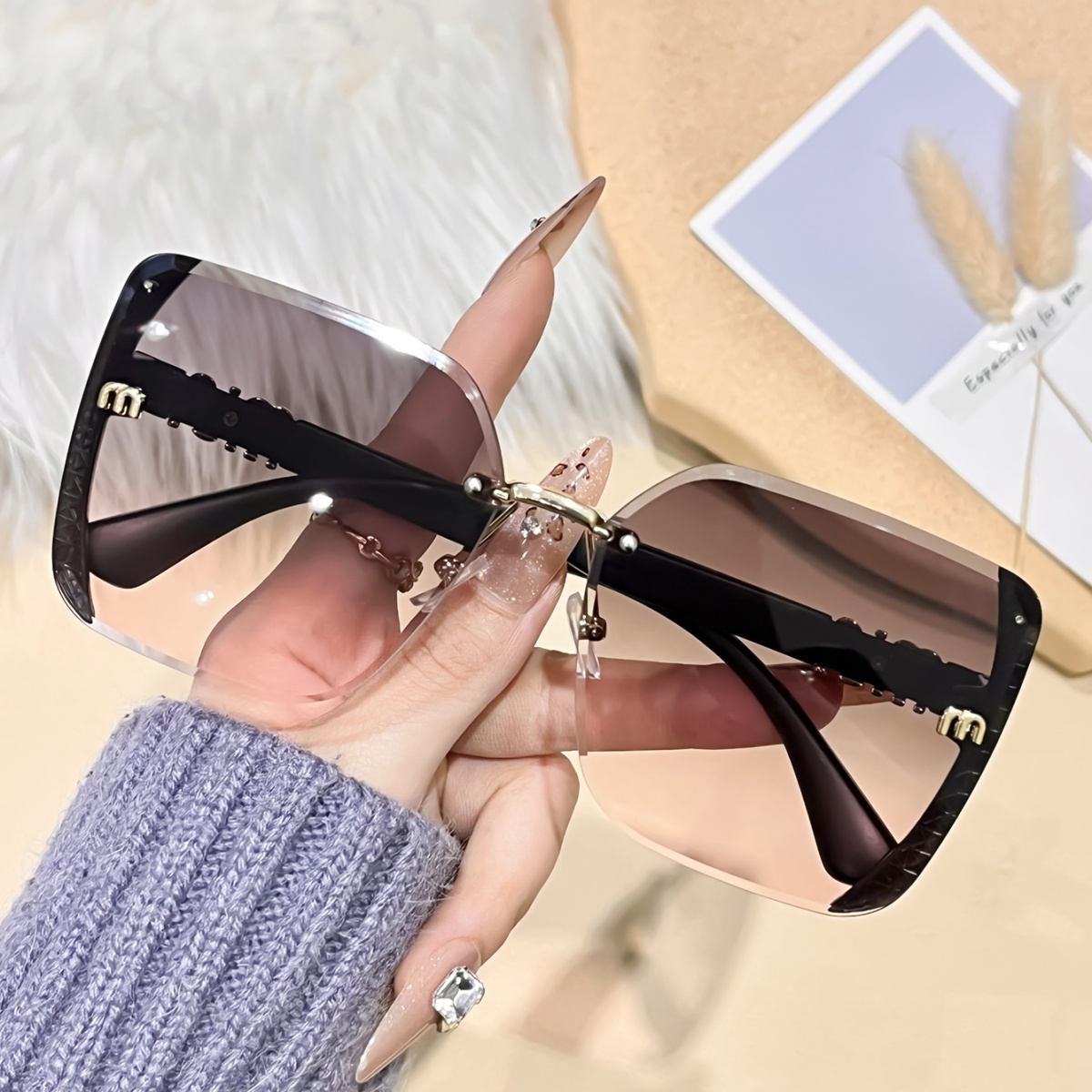 European and American Retro Style Women's Fashionable UV Protection Sunglasses