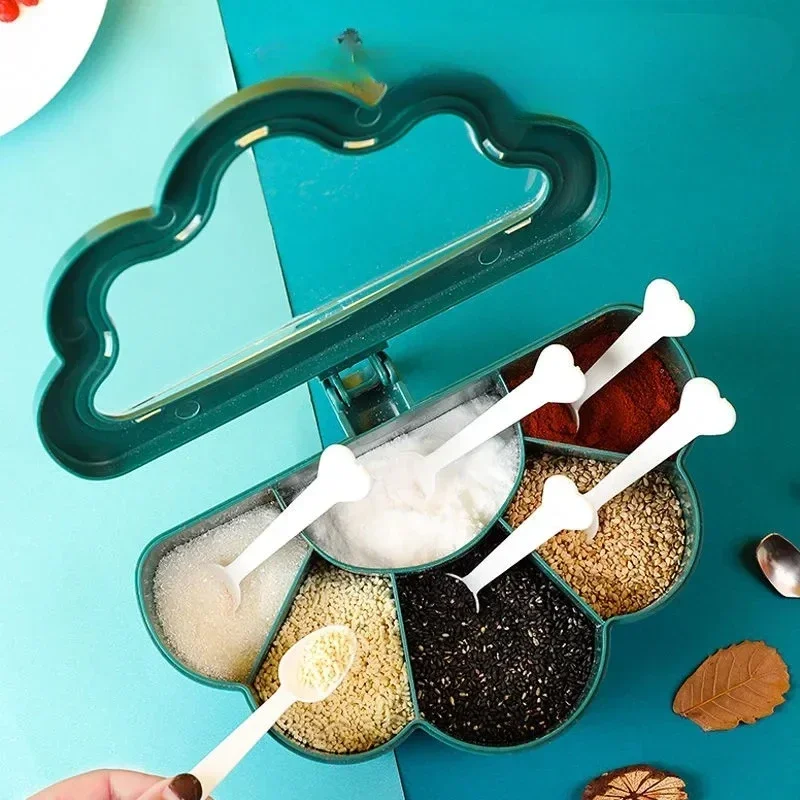 Kitchen Seasoning Box Set with Salt Pepper Sugar Spice Jars